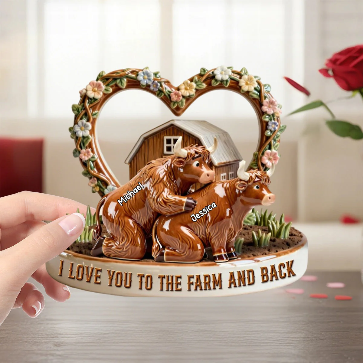 Personalized Cow Couple Farm Acrylic Plaque – Gifts For Couple - Image 6