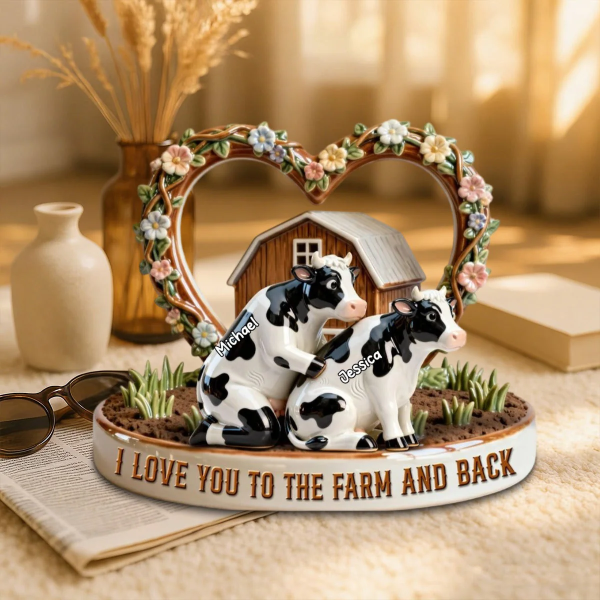 Personalized Cow Couple Farm Acrylic Plaque – Gifts For Couple - Image 7
