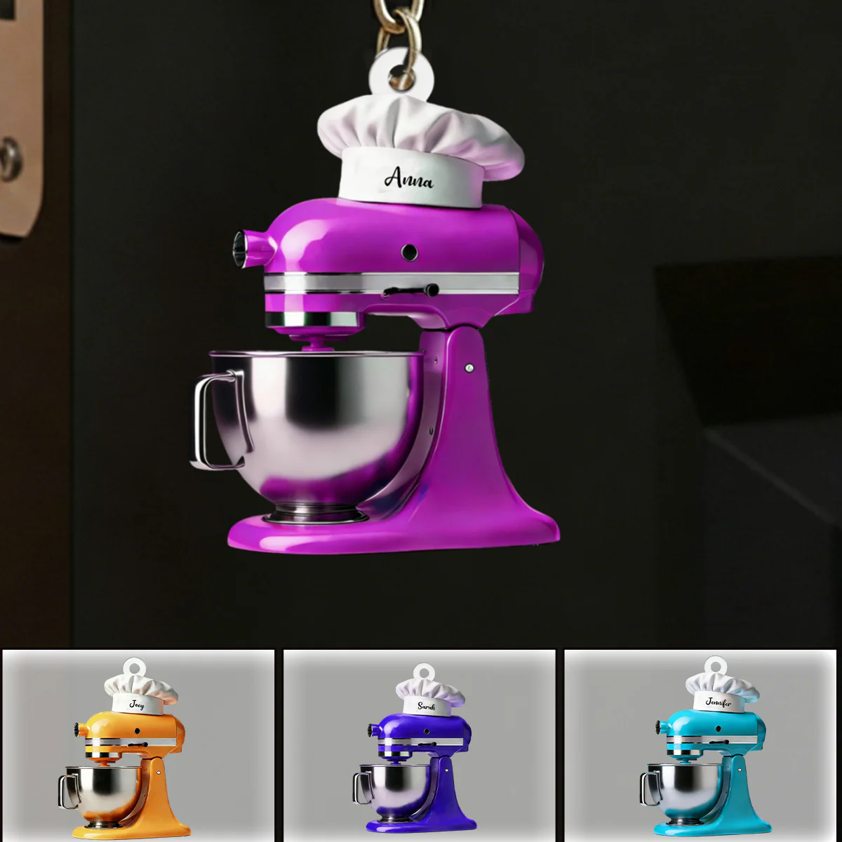 Personalized Cream Mixer Baking Keychain - Image 5