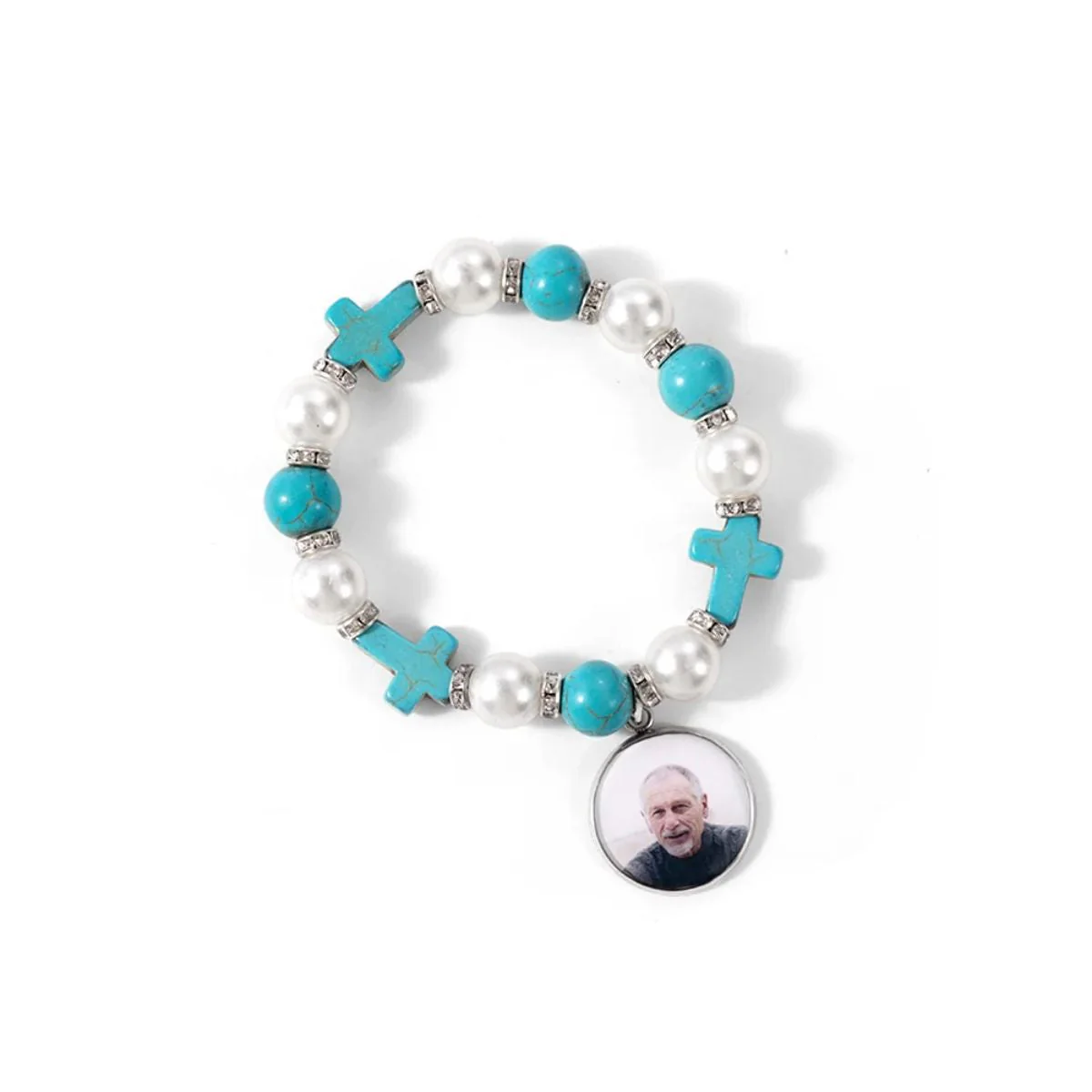 Personalized Cross Elastic Cord Commemorative Bracelet With Angel Wings - Image 10