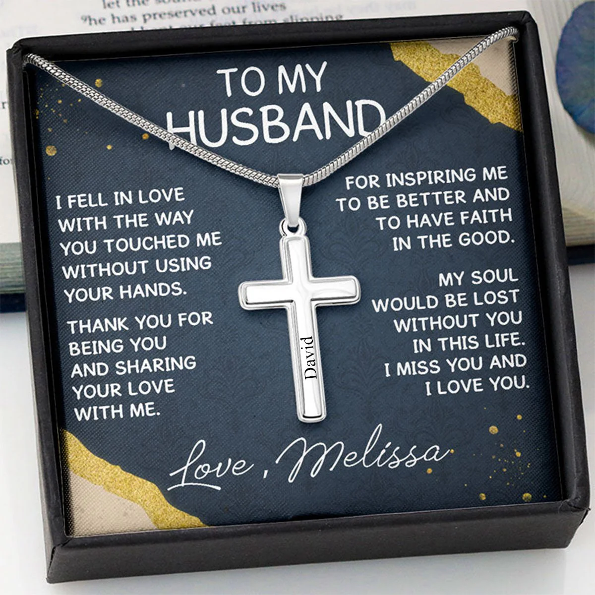 Personalized Cross Necklace, Gift For Him - Image 3