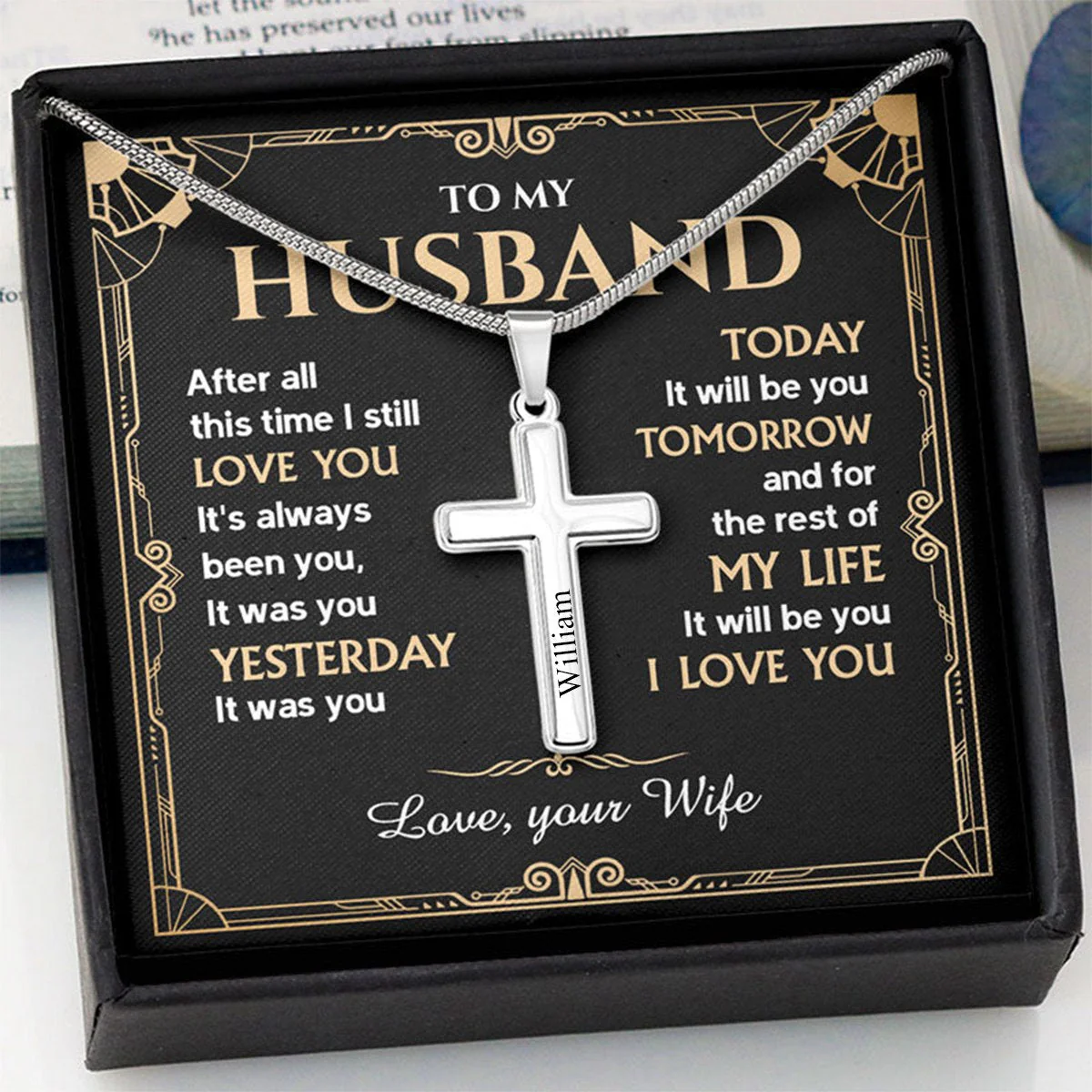 Personalized Cross Necklace, Gift For Him - Image 5