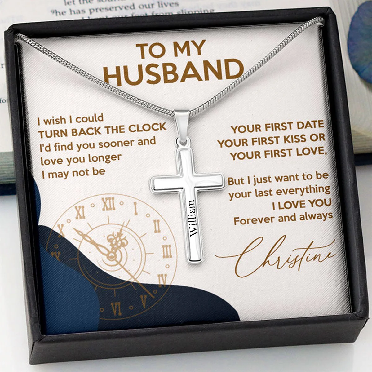 Personalized Cross Necklace, Gift For Him - Image 6