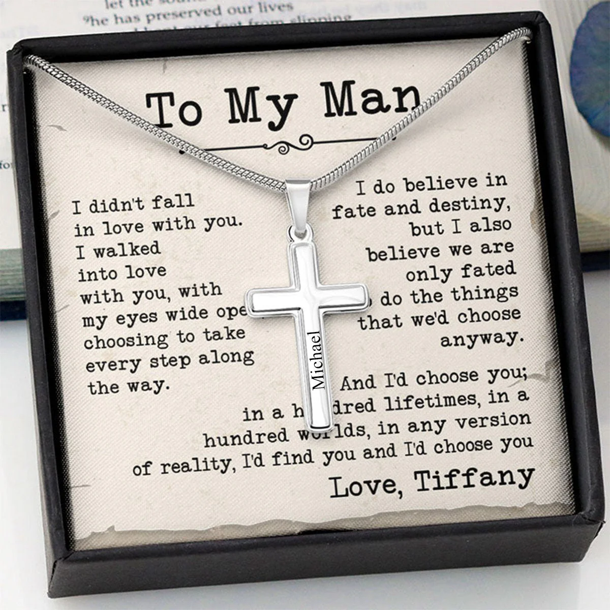 Personalized Cross Necklace, Gift For Him - Image 8