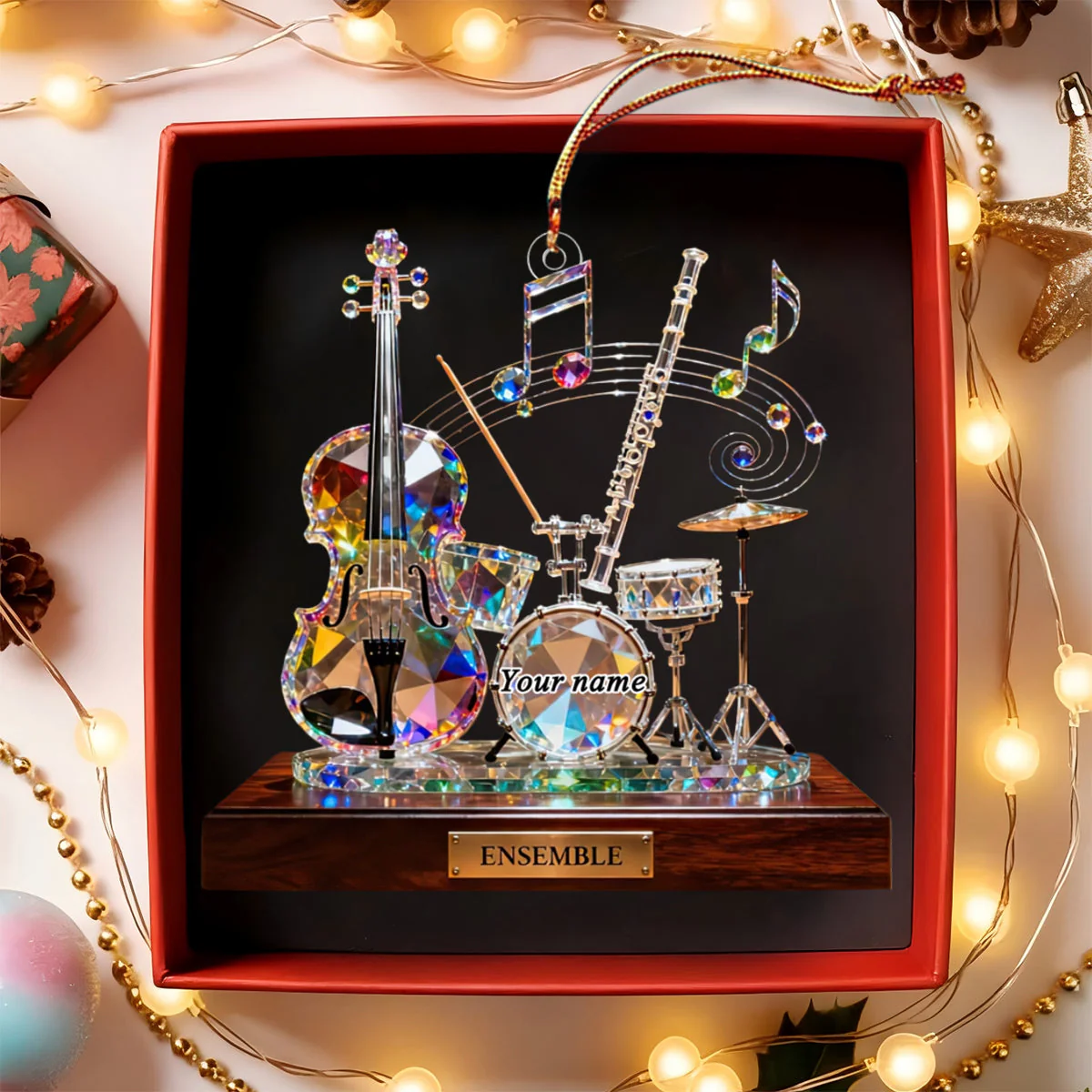 Personalized Crystal Effect Ensemble Themed Ornament,Music Lover Musician Gift - Image 2