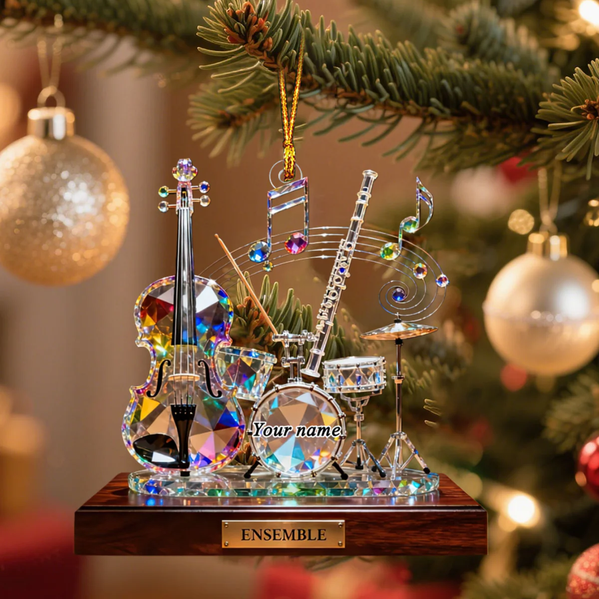 Personalized Crystal Effect Ensemble Themed Ornament,Music Lover Musician Gift - Image 3