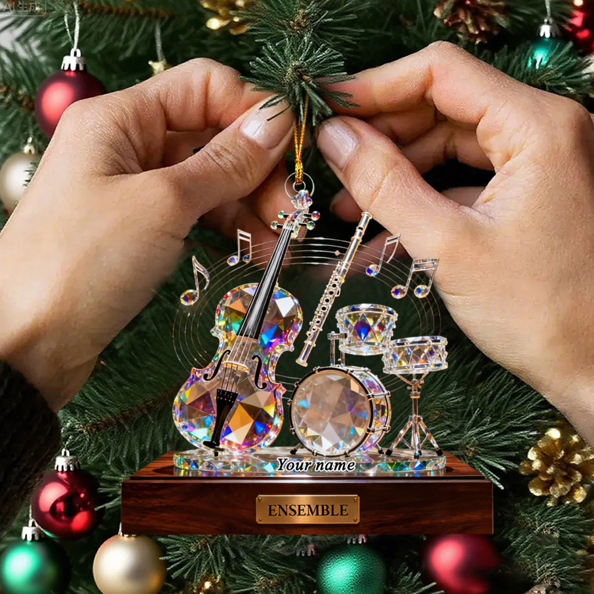 Personalized Crystal Effect Ensemble Themed Ornament,Music Lover Musician Gift - Image 6