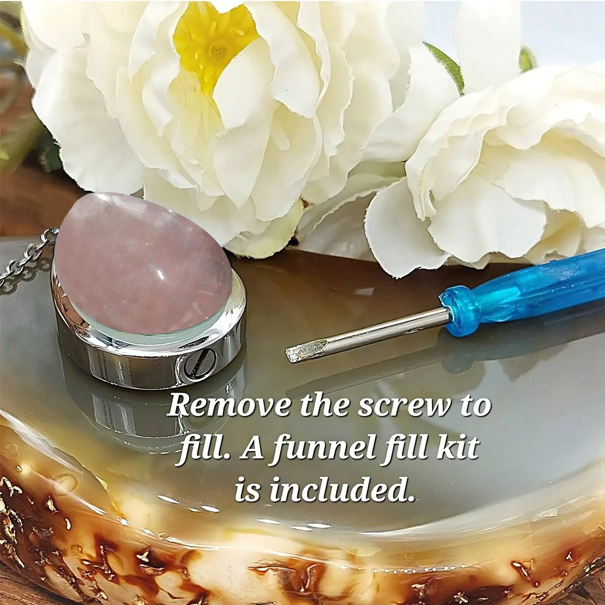 Crystal Urn Necklace For Ashes, Keepsake Pendant - Image 2