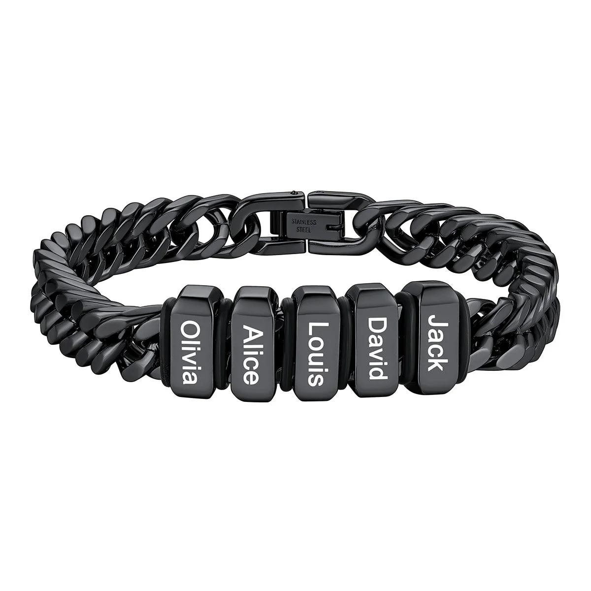 Personalized Cuban Chain Name Beads Bracelet Gift For Dad, Son, Husband - Image 3
