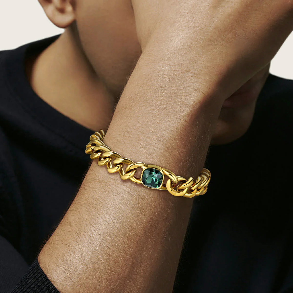 Personalized Cuban Link Birthstone Bracelet For Men Women - Image 3