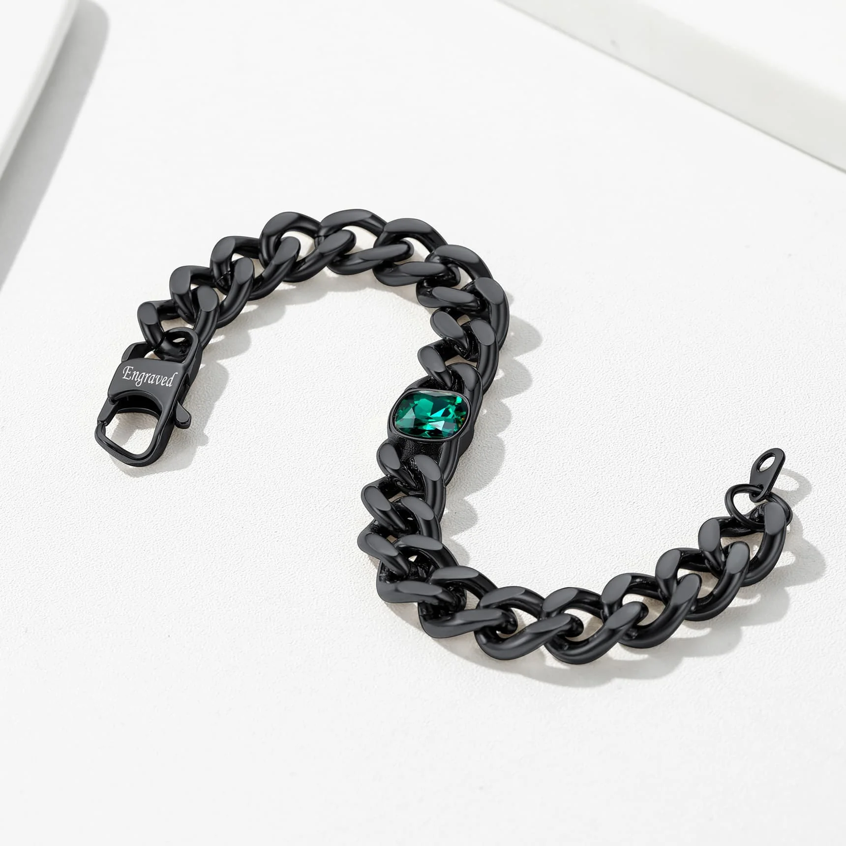 Personalized Cuban Link Birthstone Bracelet For Men Women - Image 5