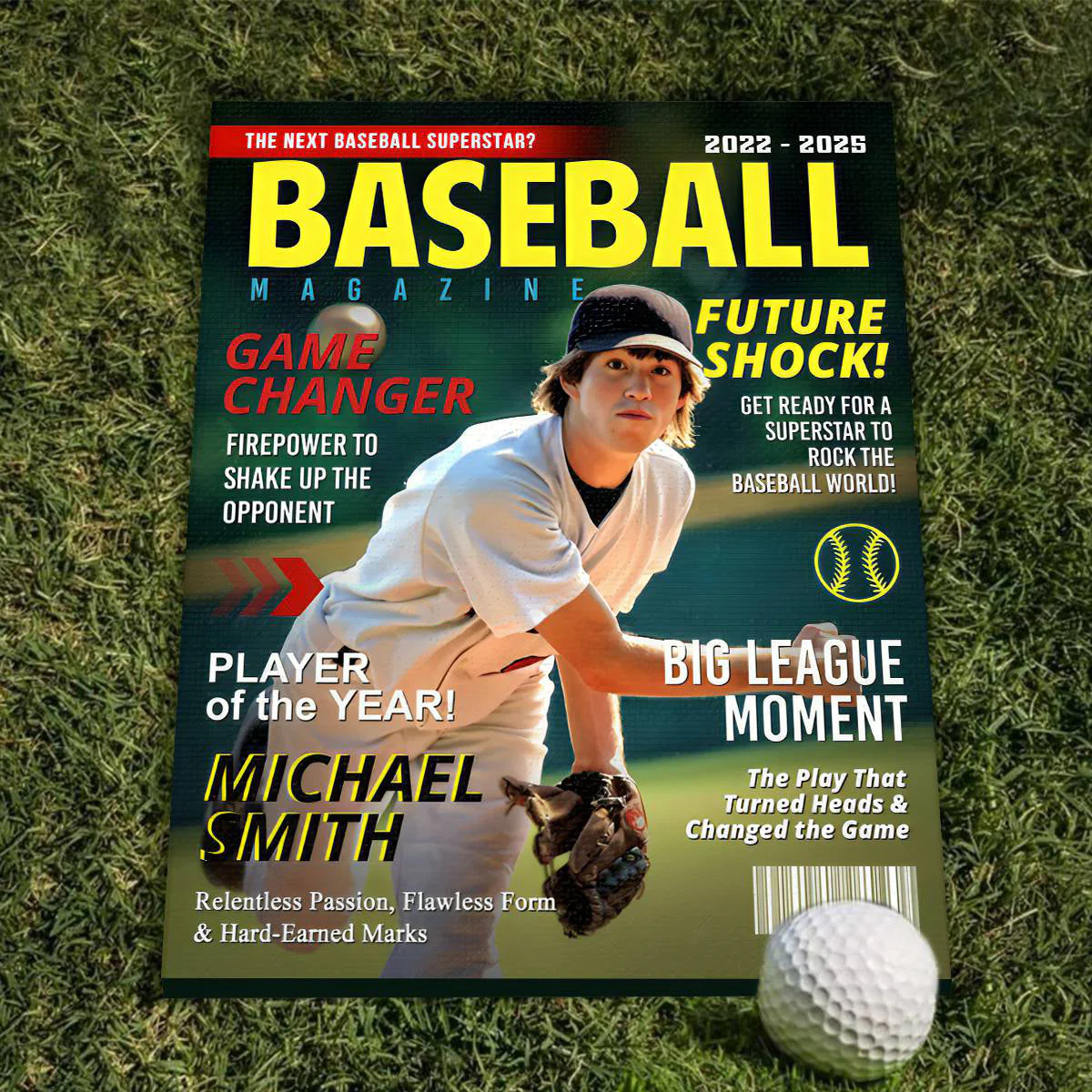 Personalized Custom Baseball Magazine Cover Canvas, Graduation Gifts for Baseball Player - Image 4