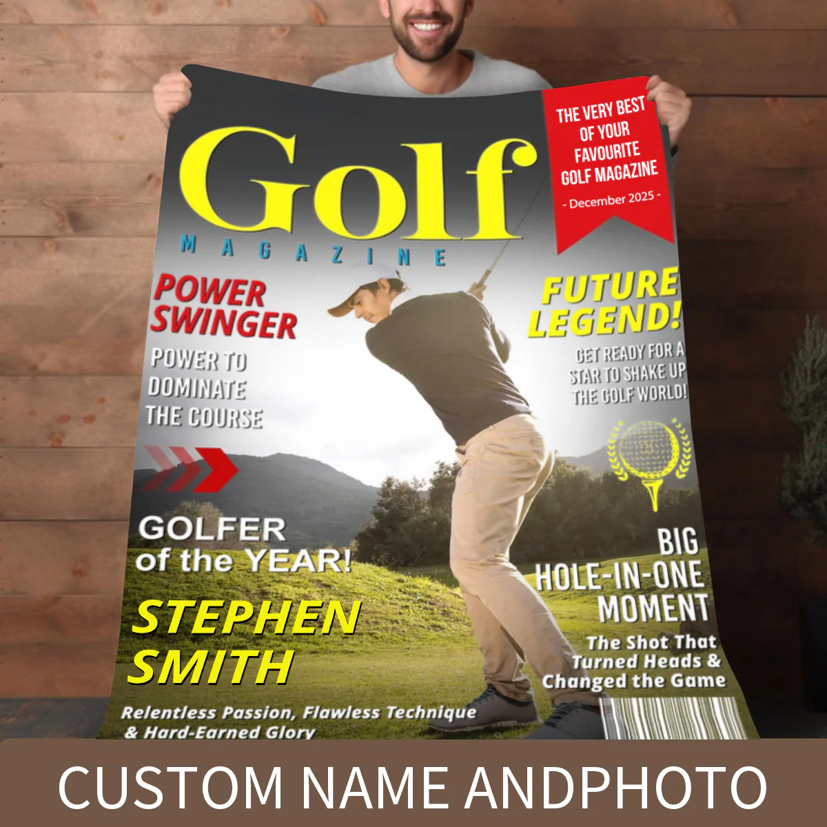 Personalized Custom Golf Magazine Cover Blanket, Golf Gift, Unique Gift for Golf Lovers, Gifts for Golf Coach - Image 5