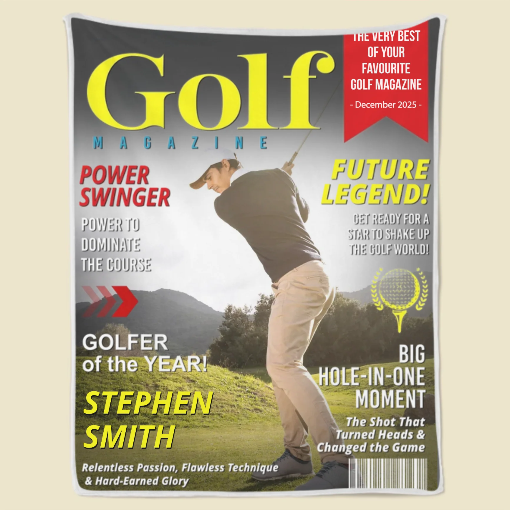 Personalized Custom Golf Magazine Cover Blanket, Golf Gift, Unique Gift for Golf Lovers, Gifts for Golf Coach - Image 7