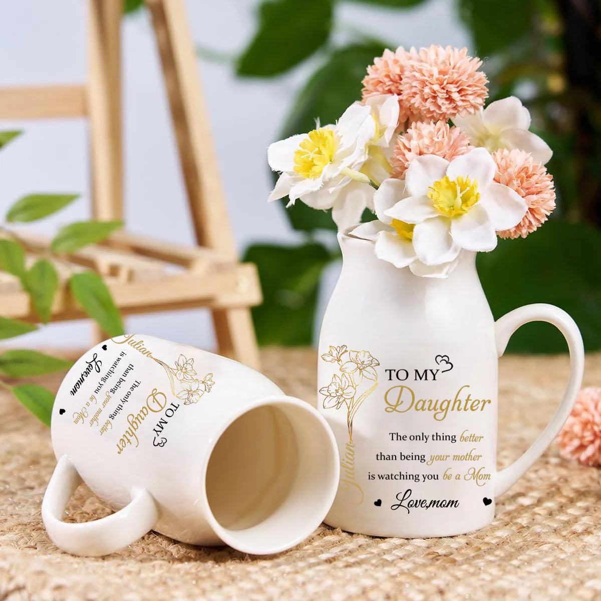 Personalized Custom Home Decor Flower Vase - House Warming Gift For Daughter, Granddaughter - Image 2