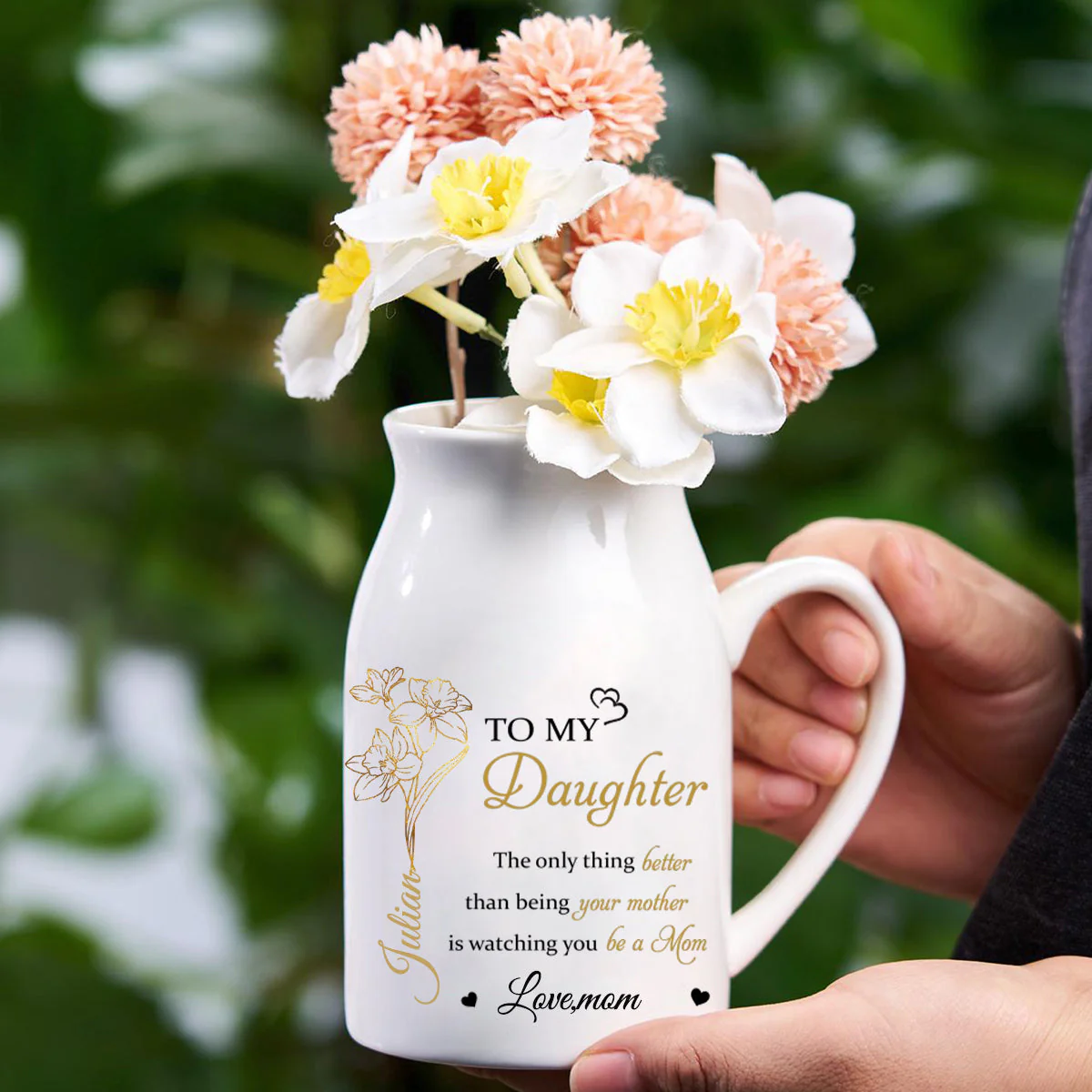 Personalized Custom Home Decor Flower Vase - House Warming Gift For Daughter, Granddaughter - Image 5