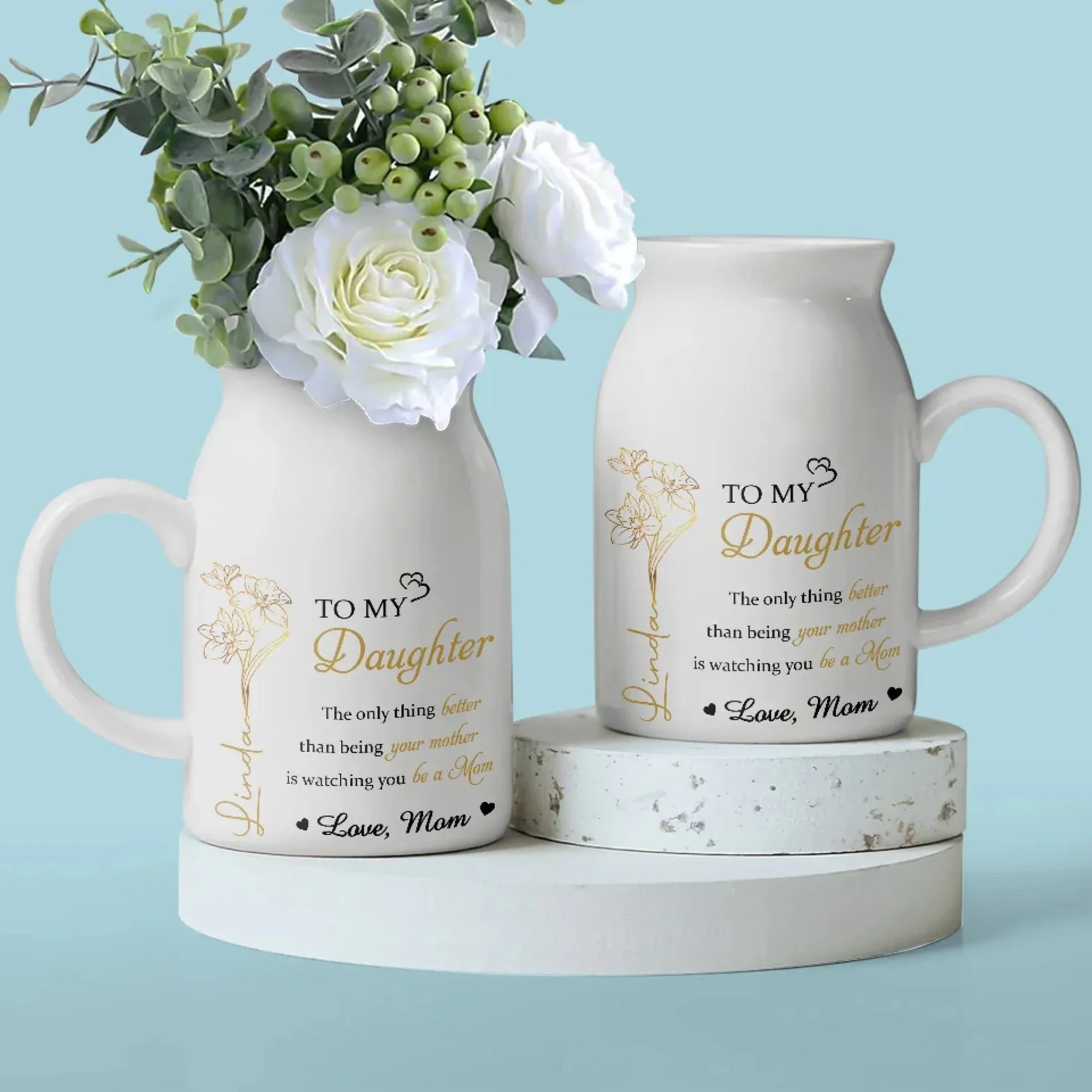 Personalized Custom Home Decor Flower Vase - House Warming Gift For Daughter, Granddaughter - Image 6