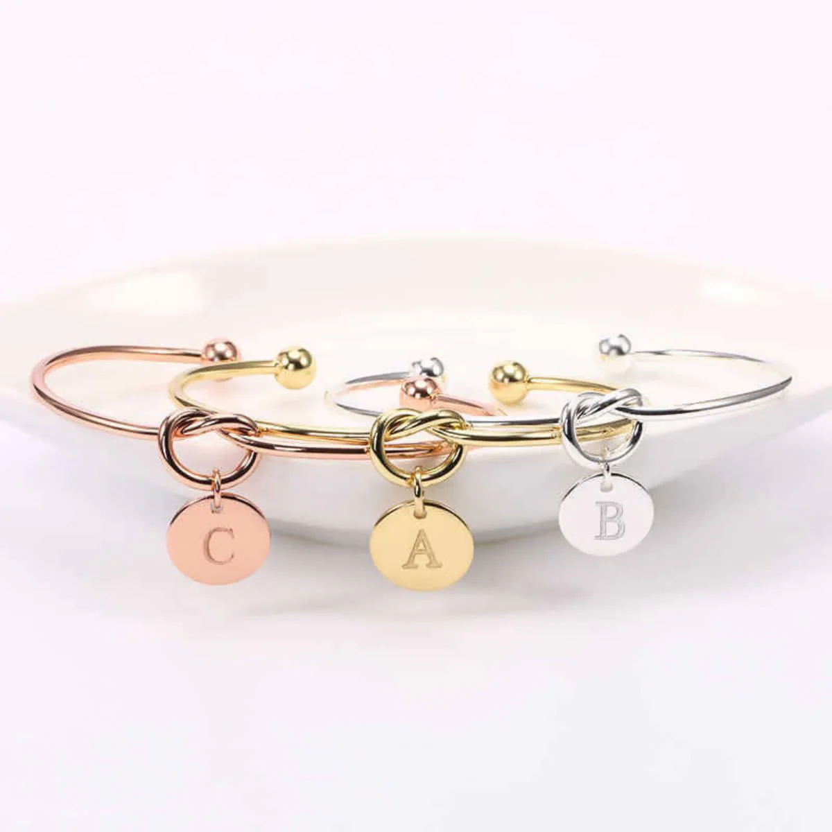 Personalized Custom Letter Tie the Knot Bracelet - Image 11