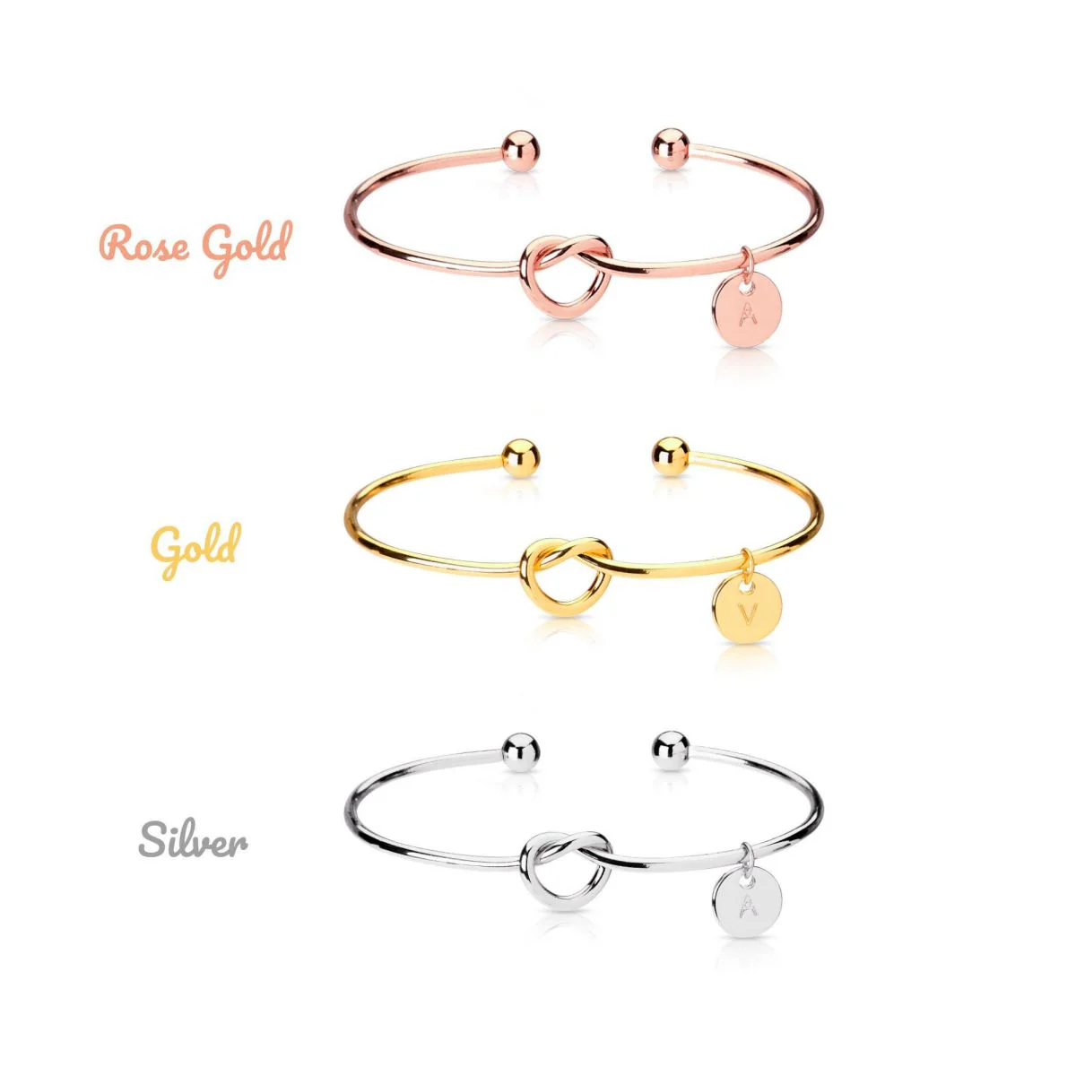 Personalized Custom Letter Tie the Knot Bracelet - Image 13