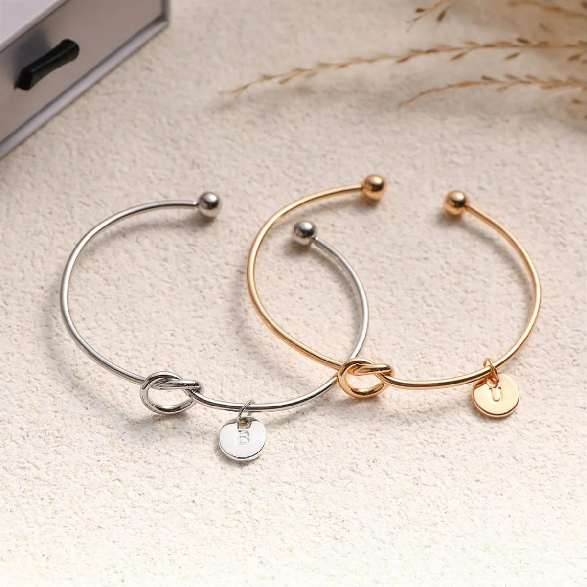 Personalized Custom Letter Tie the Knot Bracelet - Image 14