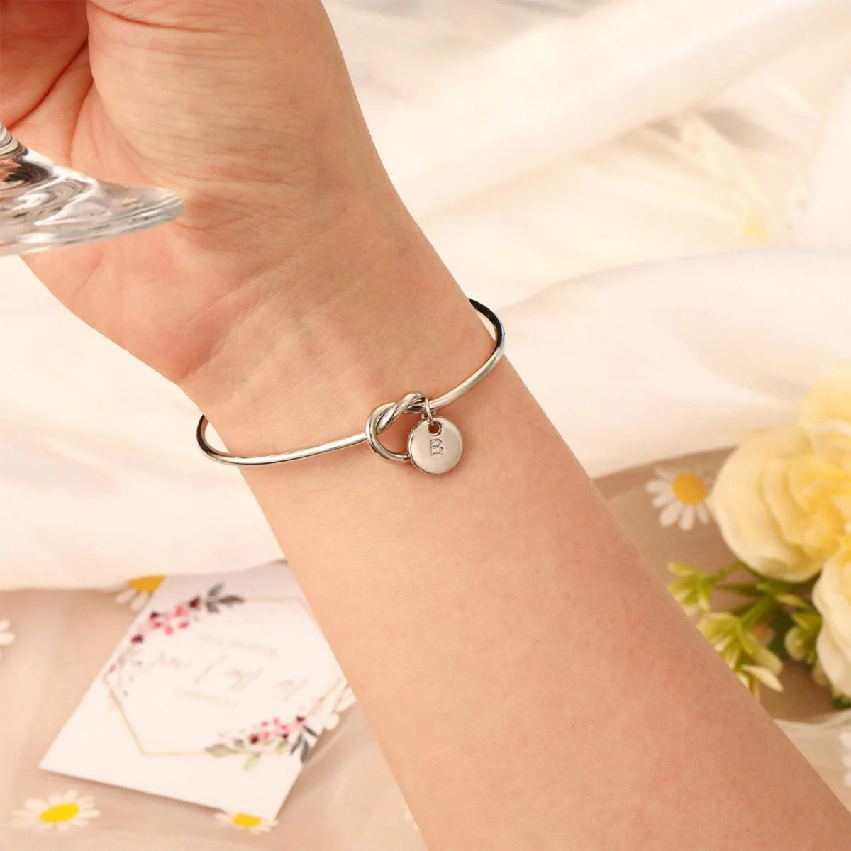 Personalized Custom Letter Tie the Knot Bracelet - Image 6
