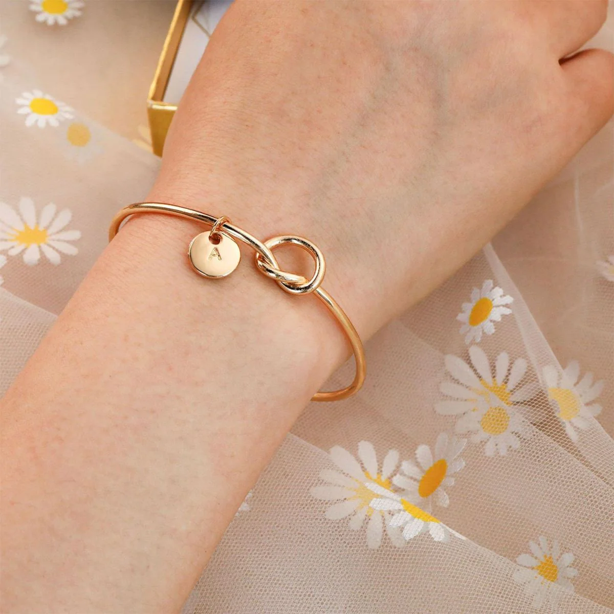 Personalized Custom Letter Tie the Knot Bracelet - Image 8
