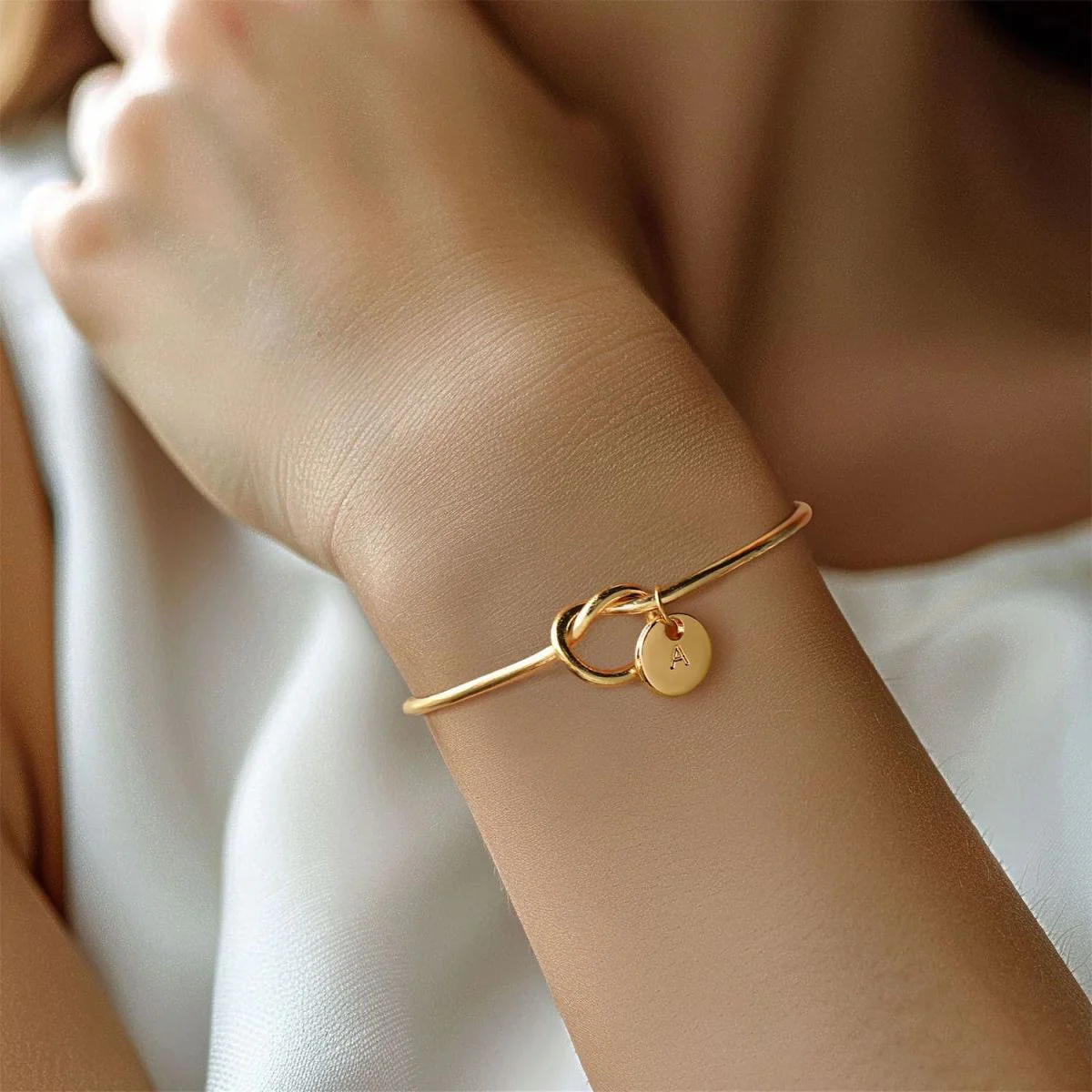 Personalized Custom Letter Tie the Knot Bracelet - Image 9