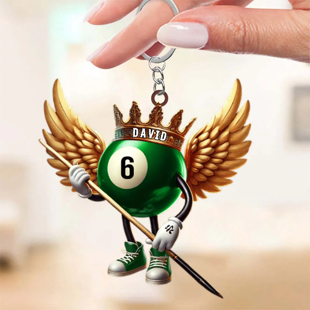 Personalized Custom Name Billiard Keychain,Gift For Billiard Lover - Image 2