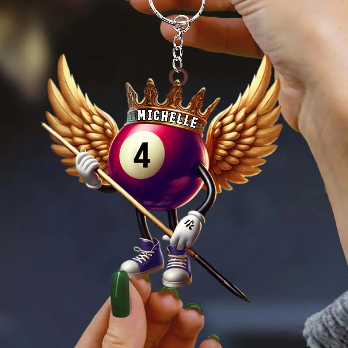Personalized Custom Name Billiard Keychain,Gift For Billiard Lover - Image 3