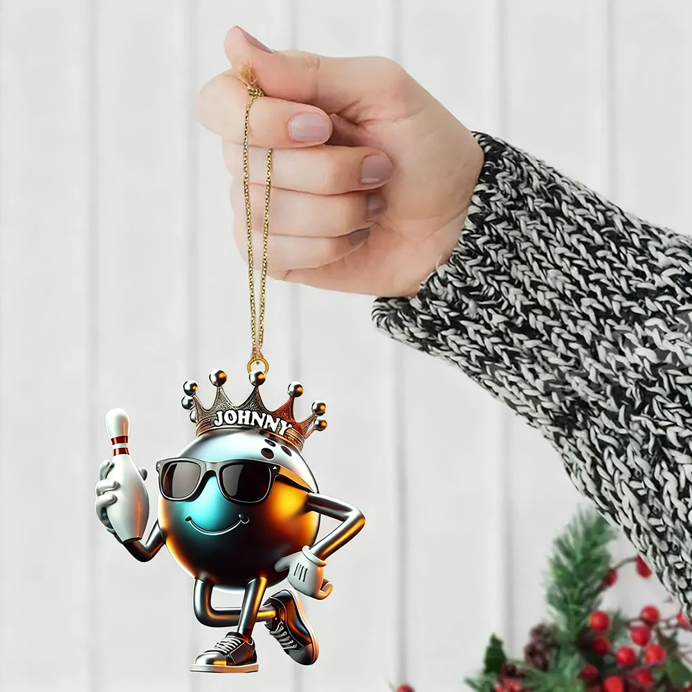 Personalized Custom Name Bowling Christmas Ornament, Bowling Lover Christmas Gift - Image 3