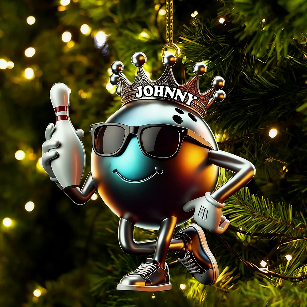 Personalized Custom Name Bowling Christmas Ornament, Bowling Lover Christmas Gift - Image 4