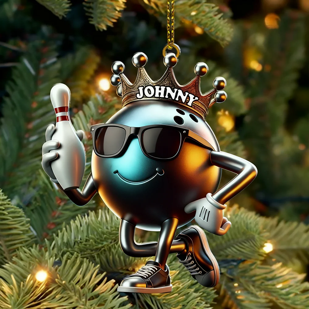 Personalized Custom Name Bowling Christmas Ornament, Bowling Lover Christmas Gift - Image 5