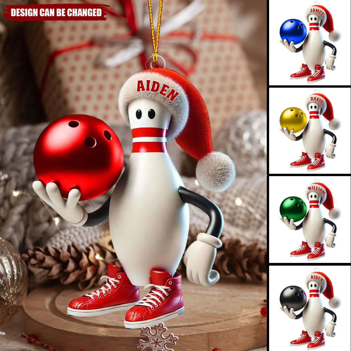 Personalized Custom Name Bowling Christmas Ornament, Gift For Bowling Lover - Image 5