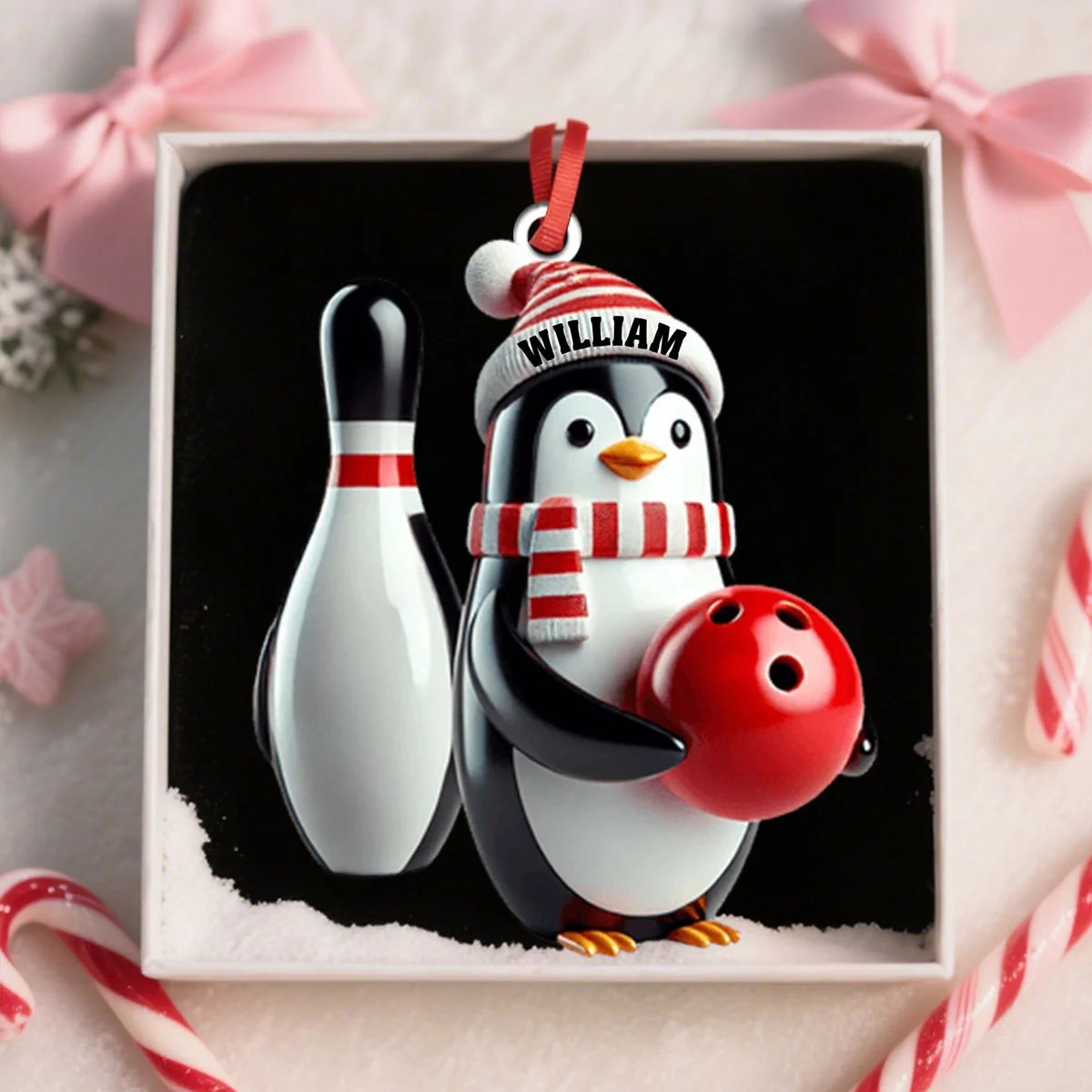 Personalized Custom Name Bowling Ornament, Bowling Lover Christmas Gift - Image 6