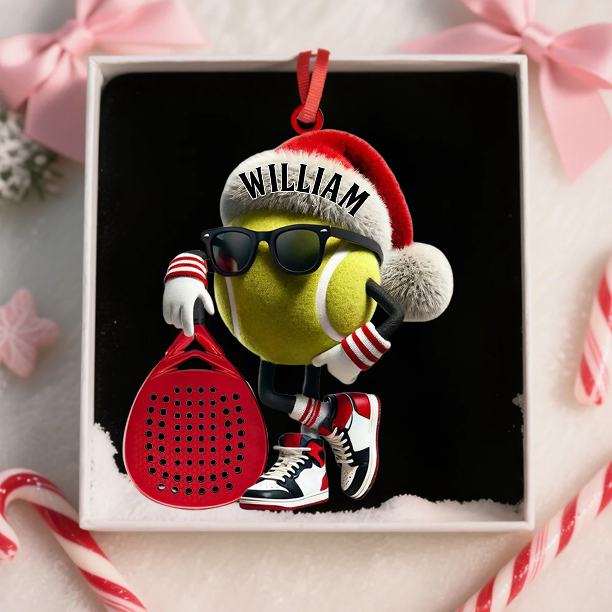 Personalized Custom Name Padel Ornament, Tennis Ornament, Christmas Gift for Tennis Lover - Image 2