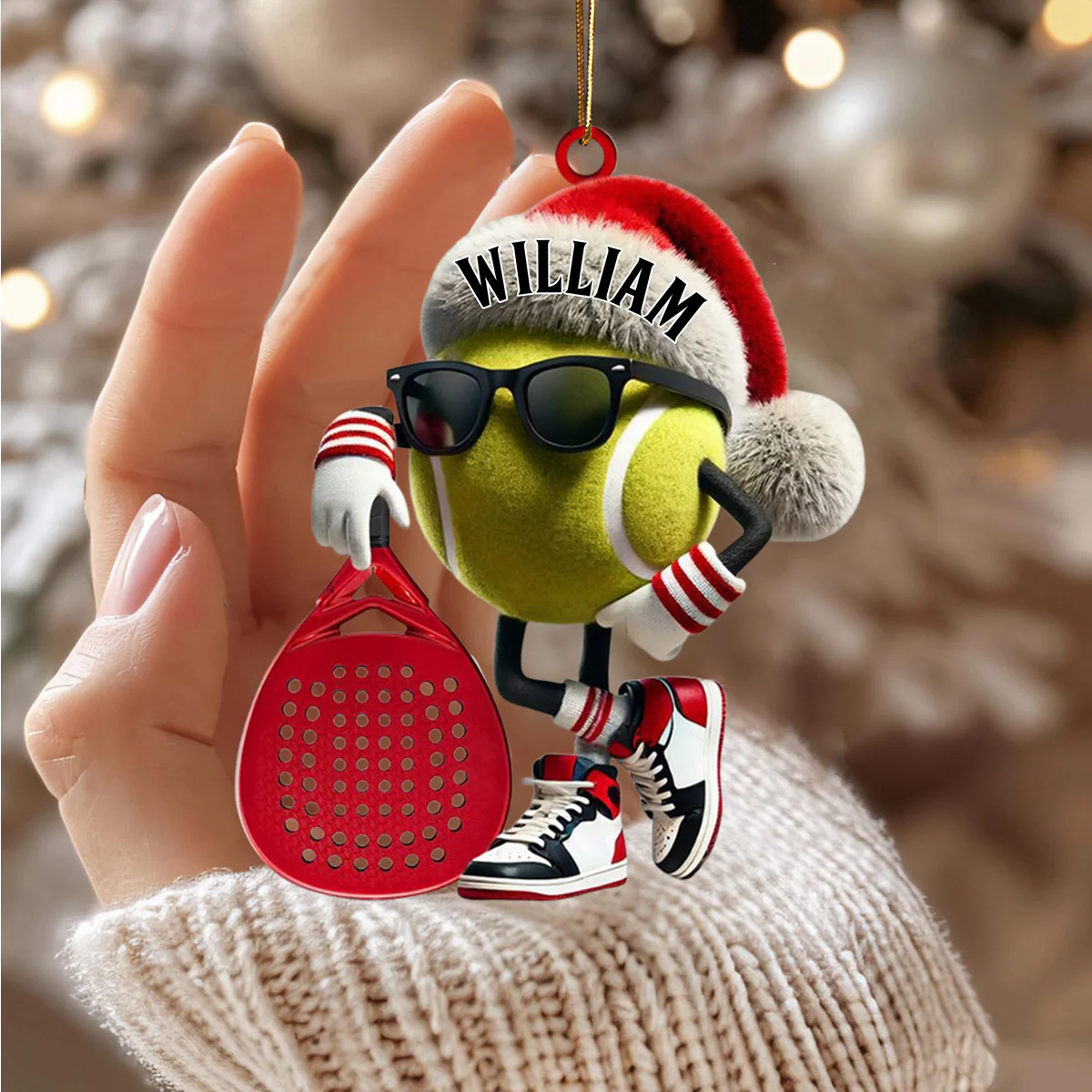 Personalized Custom Name Padel Ornament, Tennis Ornament, Christmas Gift for Tennis Lover - Image 3