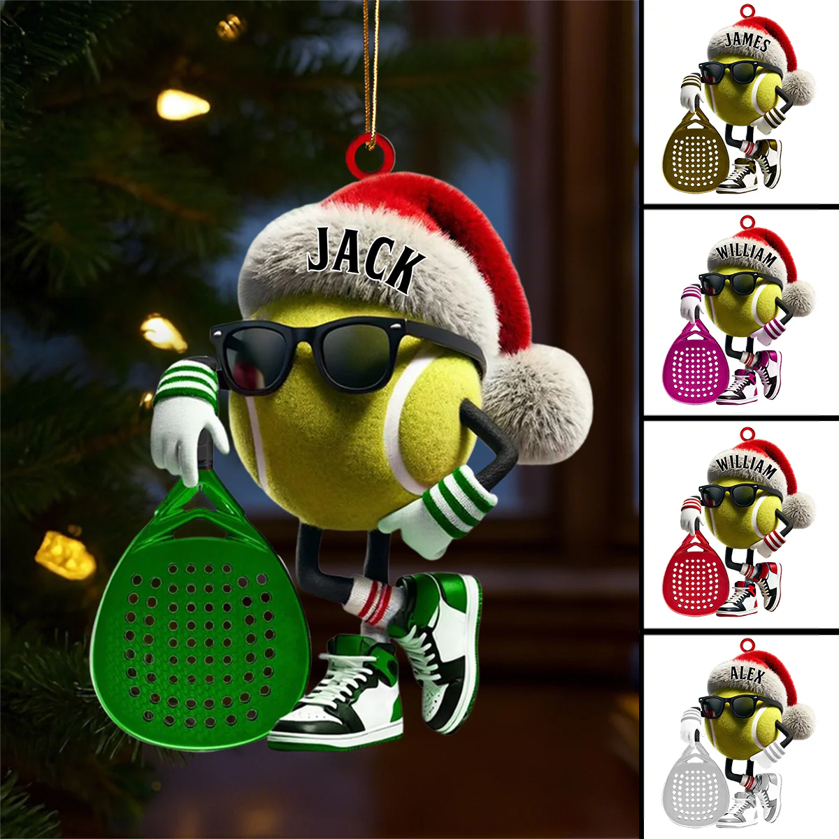Personalized Custom Name Padel Ornament, Tennis Ornament, Christmas Gift for Tennis Lover - Image 5