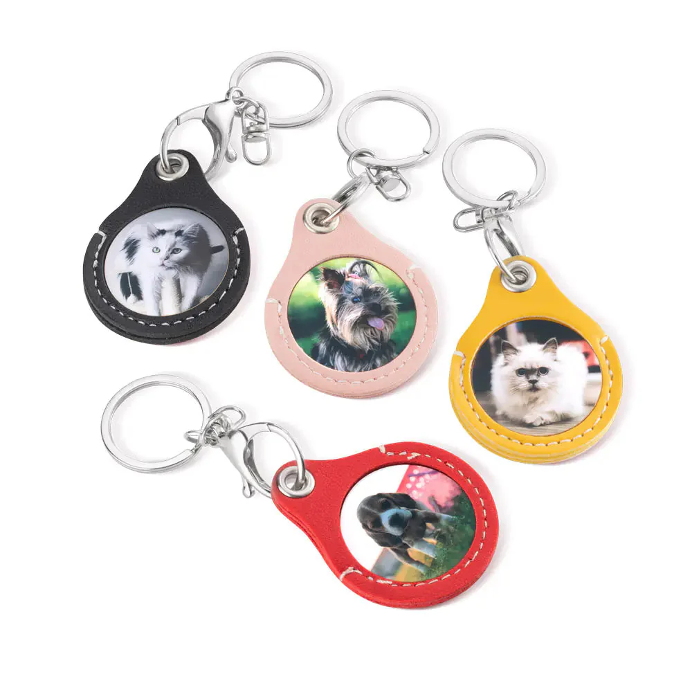 Personalized Custom Pet Photo Leather Keychain Gift for Pet Lover/Owner - Image 4