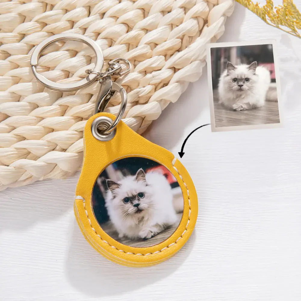 Personalized Custom Pet Photo Leather Keychain Gift for Pet Lover/Owner - Image 5