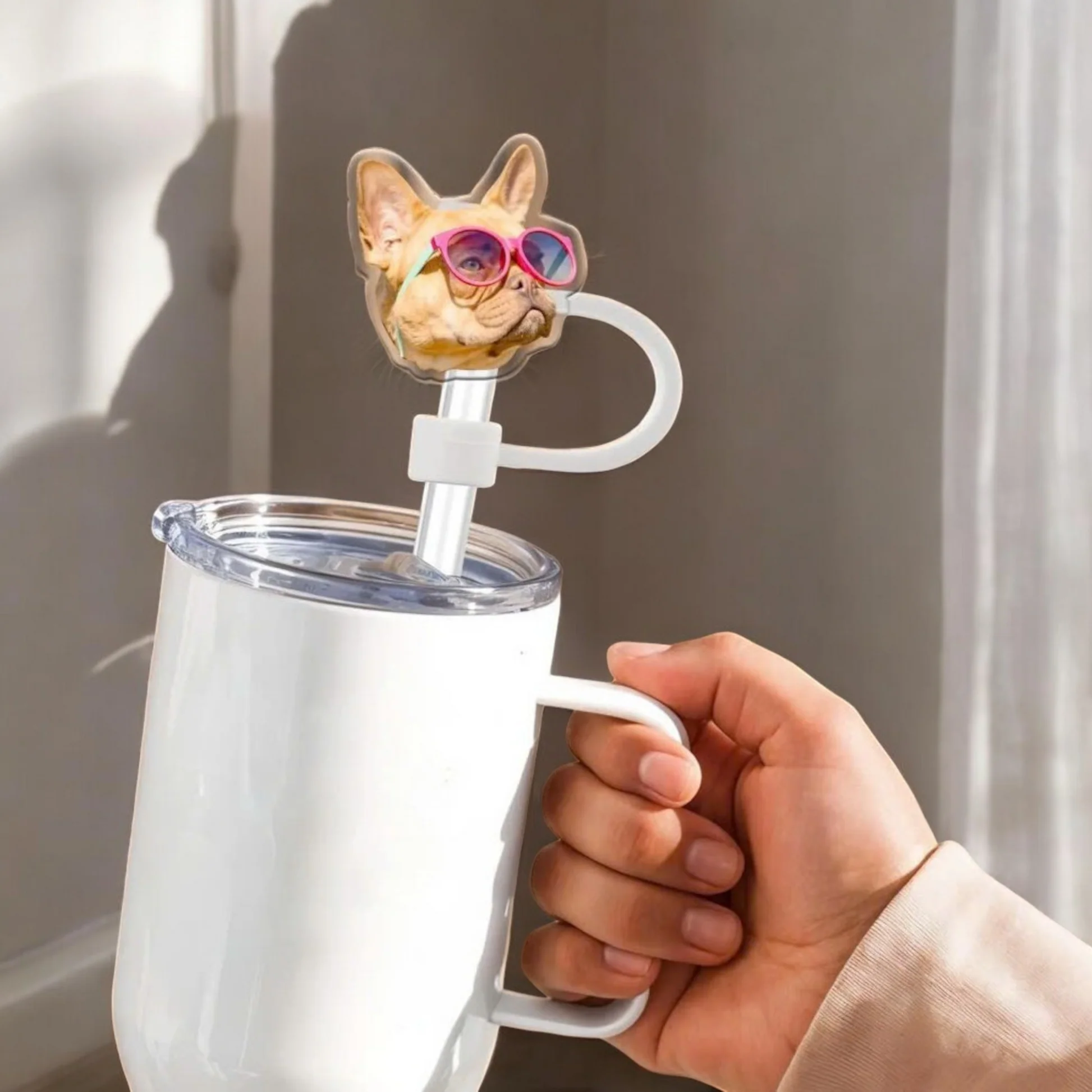 Personalized Custom Pet Photo Tumbler Straw Cover Gift For Pet Lovers - Image 3