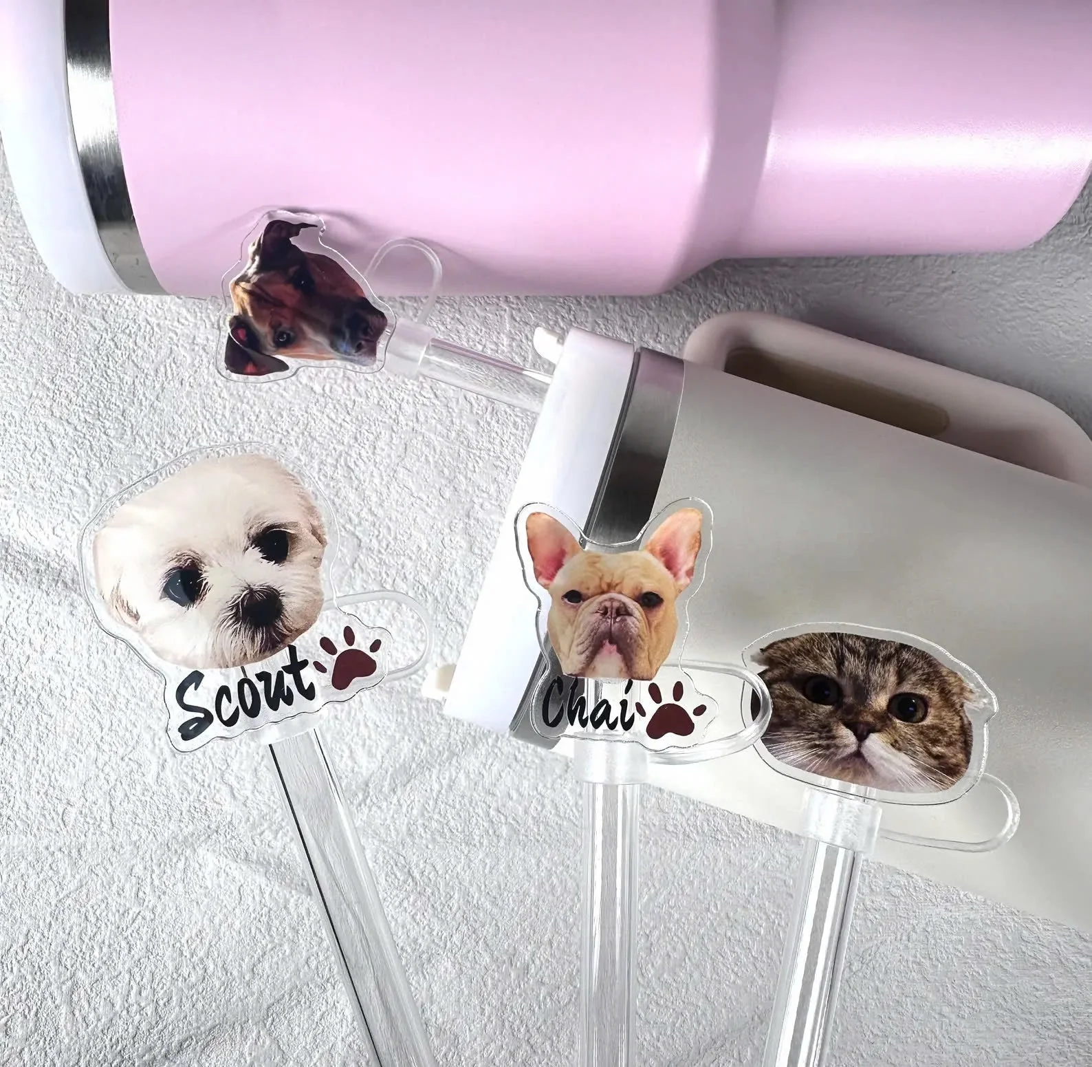 Personalized Custom Pet Photo Tumbler Straw Cover Gift For Pet Lovers - Image 4
