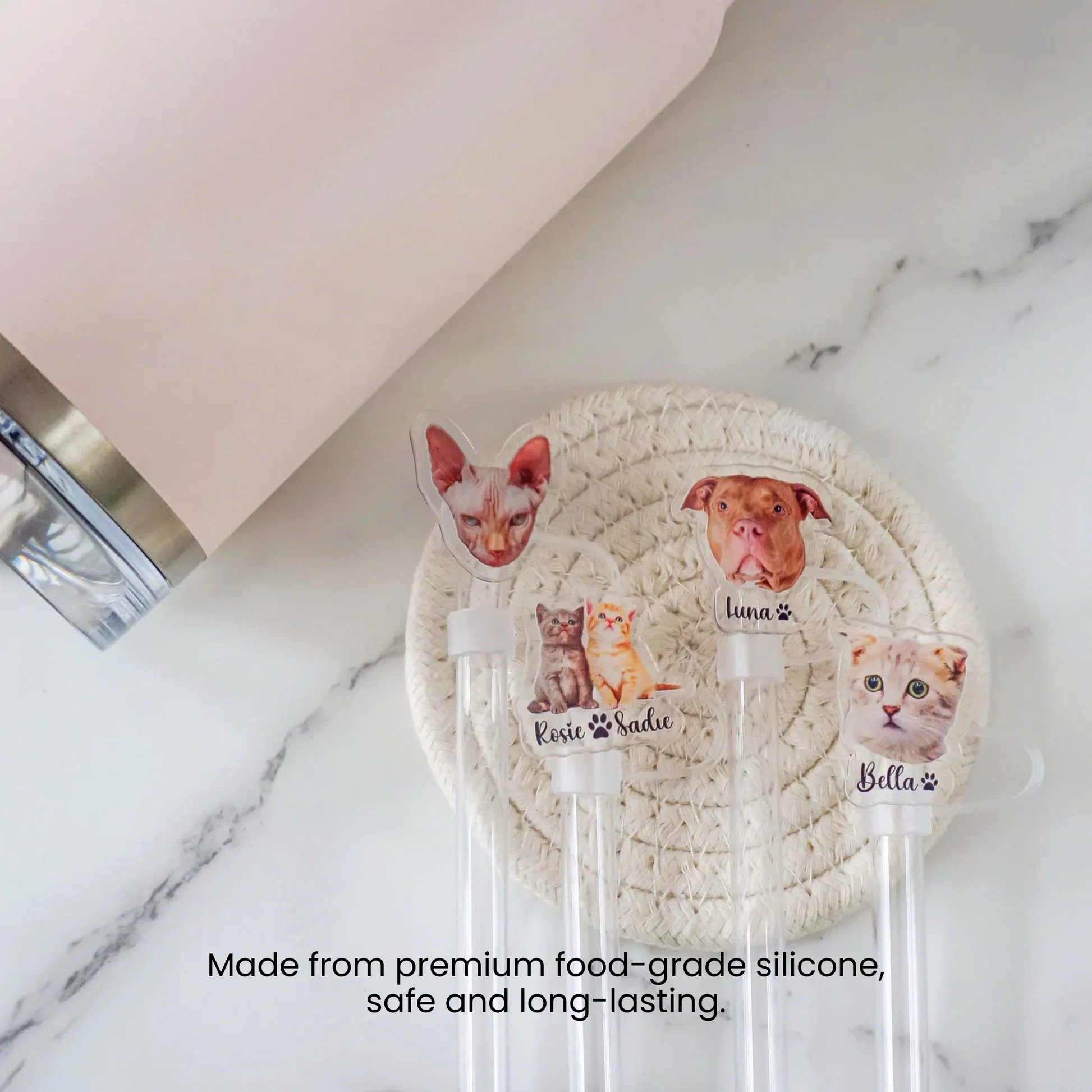 Personalized Custom Pet Photo Tumbler Straw Cover Gift For Pet Lovers - Image 8