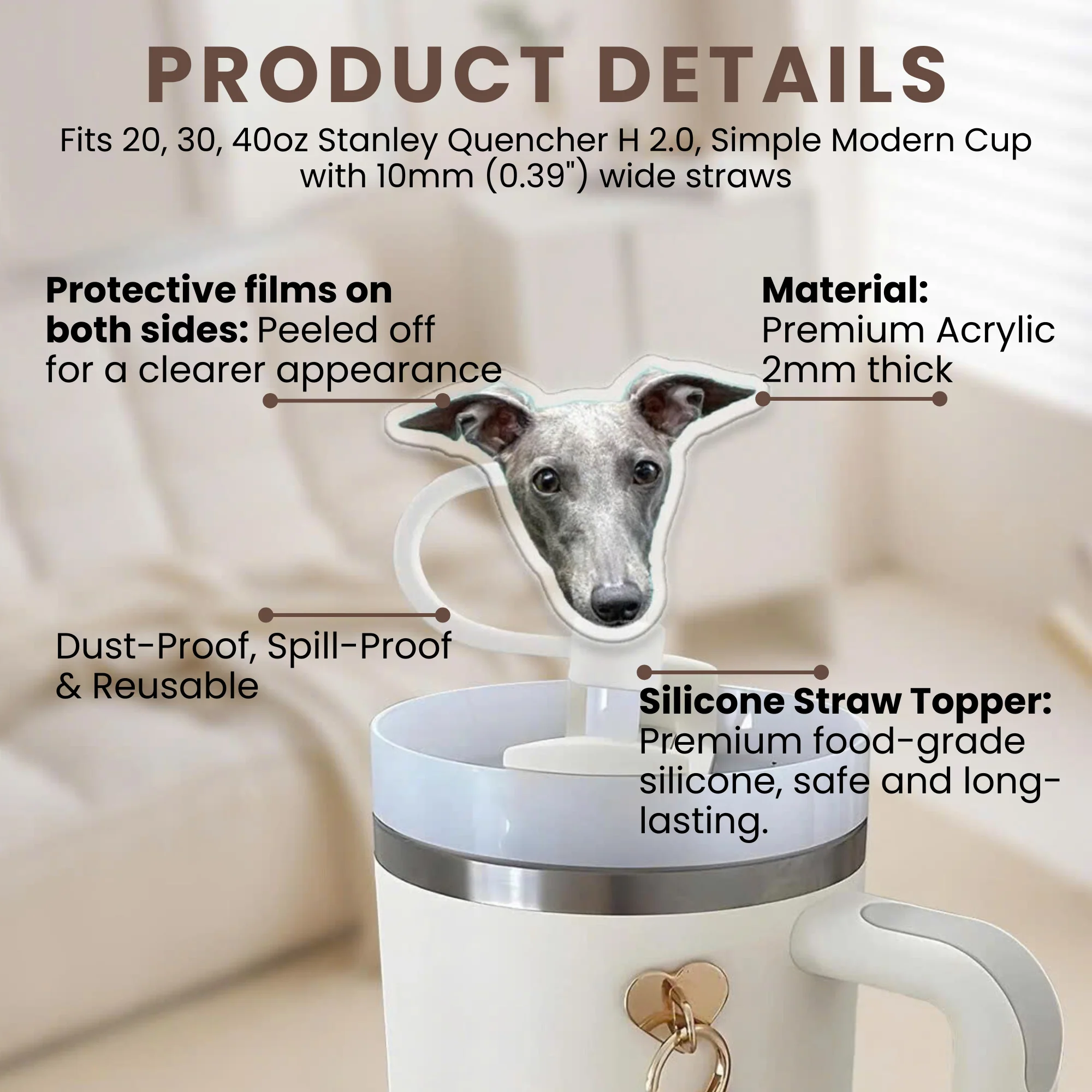 Personalized Custom Pet Photo Tumbler Straw Cover Gift For Pet Lovers - Image 9