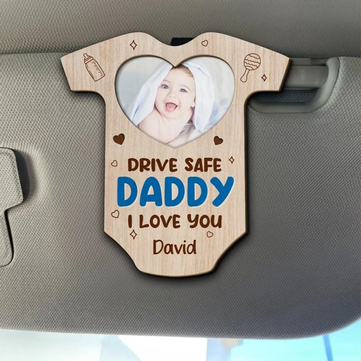 Personalized Custom Photo Car Visor Clip - Drive Safe Love You - Image 5