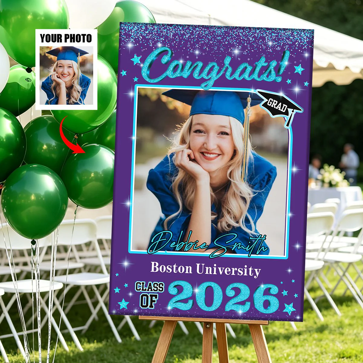 Personalized Custom Photo Class of 2026 Welcome Sign Congrat Grad Gift, Graduation Decorations - Image 3