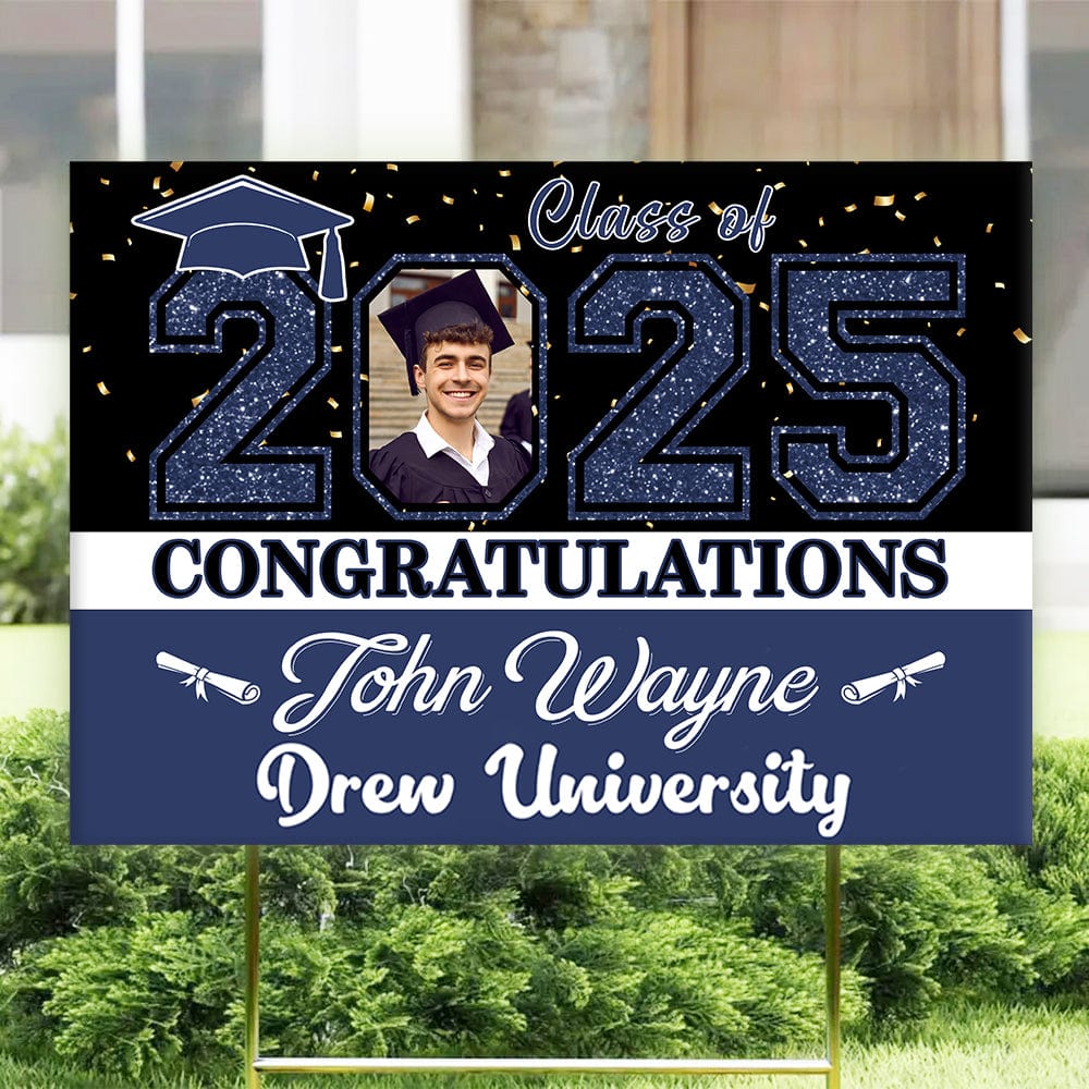 Personalized Custom Photo Congratulations Class Of 2025 Graduation Yard Sign - Image 2