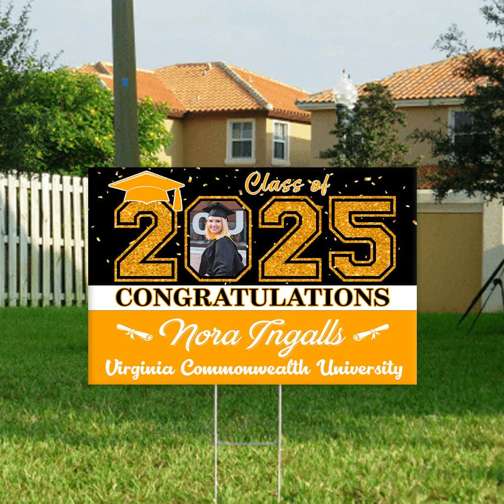 Personalized Custom Photo Congratulations Class Of 2025 Graduation Yard Sign - Image 8