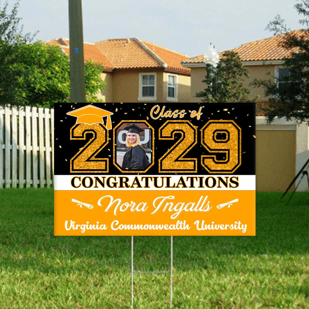 Personalized Custom Photo Congratulations Class Of 2025 Graduation Yard Sign - Image 9