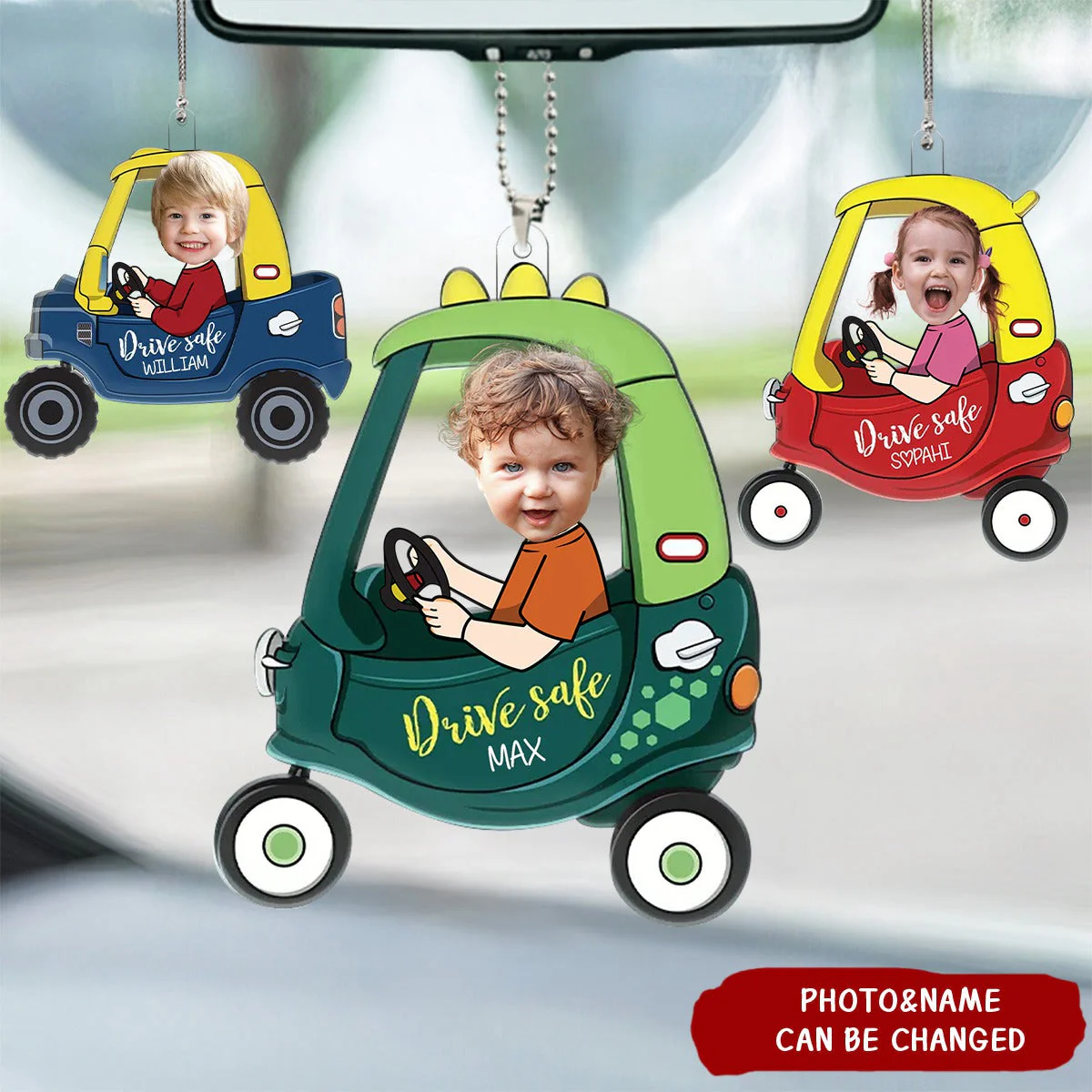 Personalized Drive Safe Daddy Photo Acrylic Ornament - Image 2