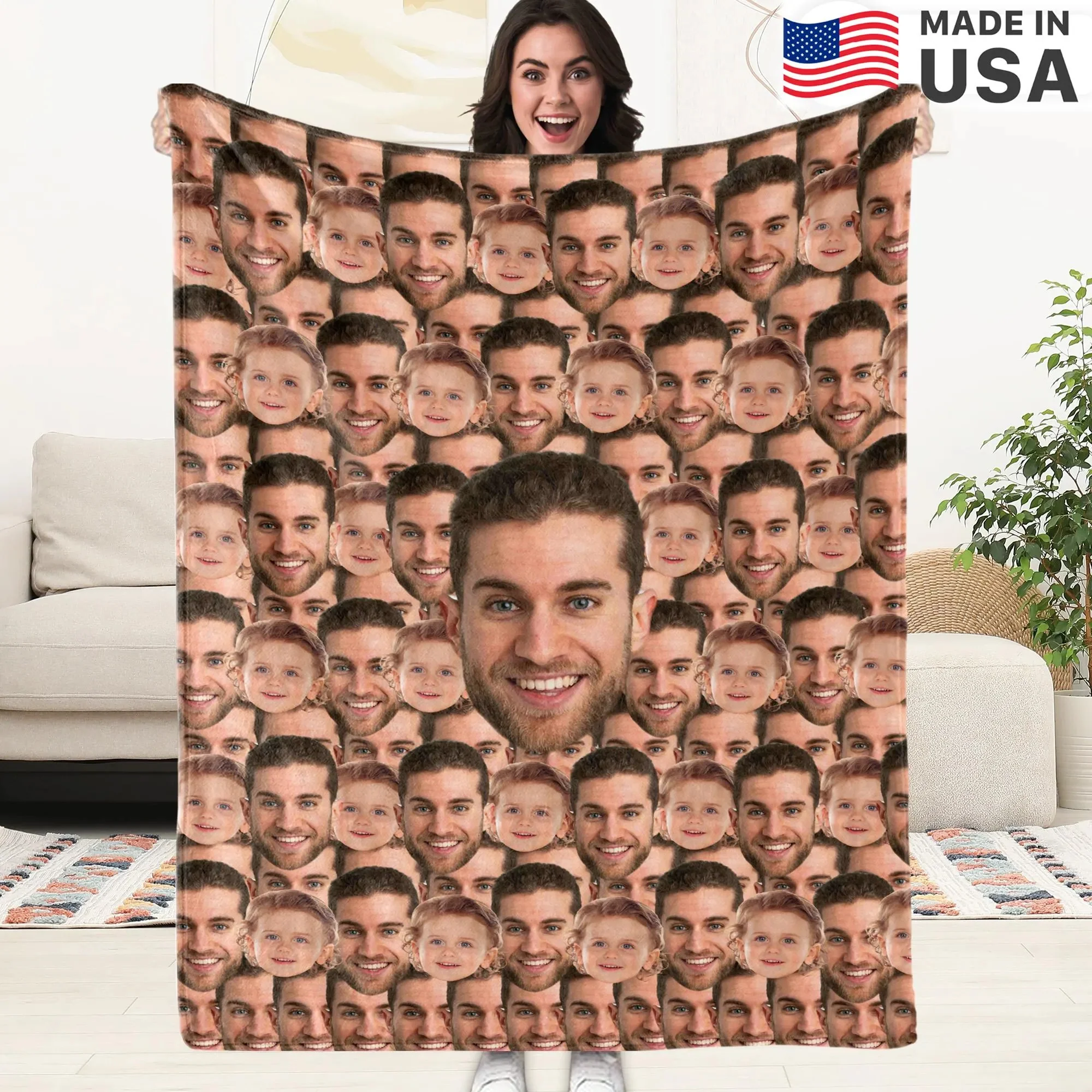 Personalized Custom Photo Face Blanket- Funny Face Gift - Image 11